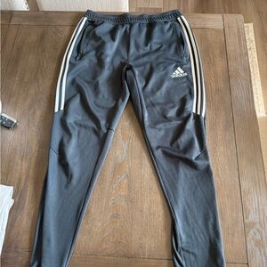 adidas Black Jogger Sweatpants with White Triple Stripes
